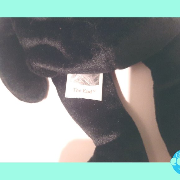 Rare vintage TY Beanie baby 1999 The End black bear #04265 PE Pellets great gift - Picture 7 of 10